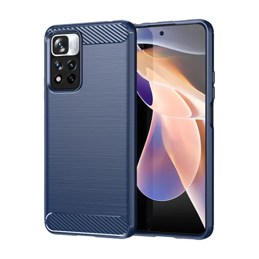 Xiaomi Redmi Note 11 Pro Carbon szénszál mintájú TPU tok kék Alphajack Xiaomi Redmi Note 11 Pro Carbon szénszál mintájú TPU tok kék Alphajack