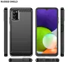 Samsung Galaxy A03s Carbon szénszál mintájú TPU tok kék Alphajack - 3. kép