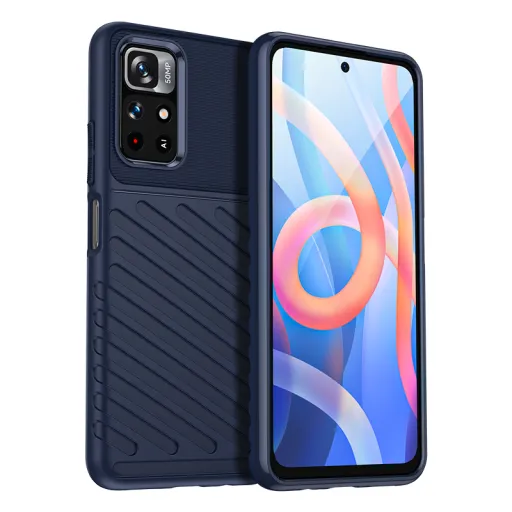 Xiaomi Redmi Note 11 Pro+ 5G fokozott védelmet biztosító flexibilis TPU tok kék Alphajack