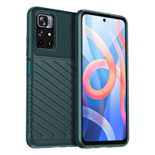 Xiaomi Redmi Note 11 Pro+ 5G fokozott védelmet biztosító flexibilis TPU tok zöld Alphajack