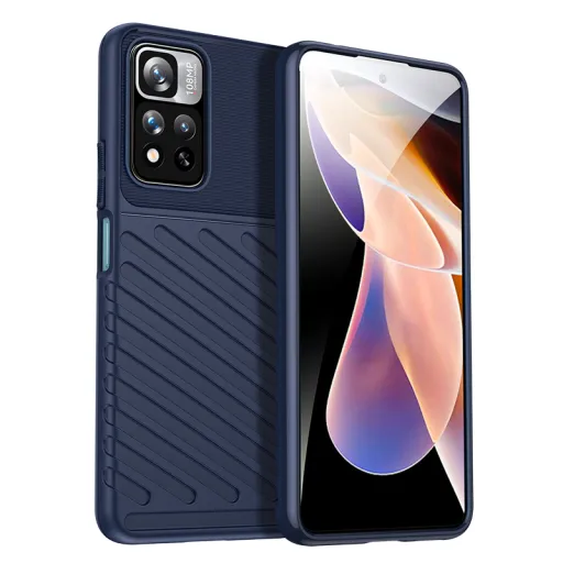 Xiaomi Redmi Note 11 Pro fokozott védelmet biztosító flexibilis TPU tok kék Alphajack Xiaomi Redmi Note 11 Pro fokozott védelmet biztosító flexibilis TPU tok kék Alphajack