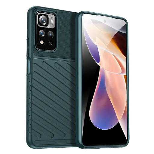 Xiaomi Redmi Note 11 Pro fokozott védelmet biztosító flexibilis TPU tok zöld Alphajack Xiaomi Redmi Note 11 Pro fokozott védelmet biztosító flexibilis TPU tok zöld Alphajack