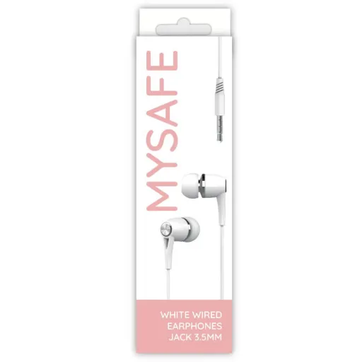 MySafe Vezetékes fülhallgató 3.5mm jack audio fehér