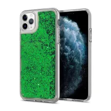 iPhone 13 Pro Liquid folyékony flitteres tok zöld