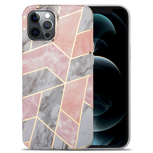 iPhone 13 Pro Max TPU szilikon tok márvány mintával rózsaszín Alphajack iPhone 13 Pro Max TPU szilikon tok márvány mintával rózsaszín Alphajack