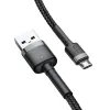 Baseus Cafule Nylon harisnyázott USB - Micro USB kábel 2A 3 m fekete-szürke - 2. kép