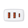 Baseus Compact fali töltő adapter 2xUSB + Type C PD 3.0 QC 3.0 30W 3A fehér - 2. kép