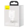 Baseus Super Si 1C fali töltő adapter Type C QC PD 30W 3A fehér - 1. kép