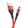 Borofone BU16 Mágneses USB - Lightning kábel 2.4A 1.2 m piros - 4. kép