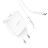 Borofone BN3 Hálózati USB töltő USB Type-C QC 3.0 PD 2.0 20W + Lightning kábel fehér - 3. kép