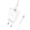 Borofone BN3 Hálózati USB töltő USB Type-C QC 3.0 PD 2.0 20W + Lightning kábel fehér - 4. kép