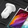 Kaku Yufan Autós szivargyújtós töltő 2x USB 18W 2.4A + Micro USB kábel fehér - 3. kép