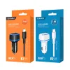 Kaku Shengyu Autós szivargyújtós töltő 2x USB 2.8A + USB Type-C kábel fekete - 2. kép