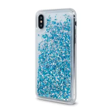 Samsung Galaxy A22 4G Liquid Sparkle folyékony flitteres tok kék