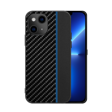 Samsung Galaxy A22 4G Tel Protect Carbon Tok Fekte / Kék Csík