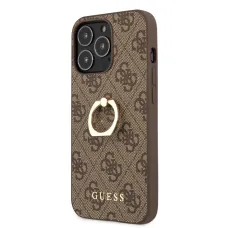 iPhone 13 Pro Guess PU 4G Ring tok barna (GUHCP13L4GMRBR)