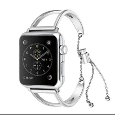 Apple Watch 4/5/6/7/8/SE/Ultra (42/44/45/49mm) karkötő formájú fém óraszíj ezüst színű Alphajack