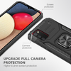 Samsung Galaxy A03s fokozott védelmet biztosító TPU tok kihajtható mágneses támasszal fekete Alphajack (PROTECTION-2) - 1. kép