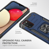 Samsung Galaxy A03s fokozott védelmet biztosító TPU tok kihajtható mágneses támasszal kék Alphajack (PROTECTION-2) - 3. kép
