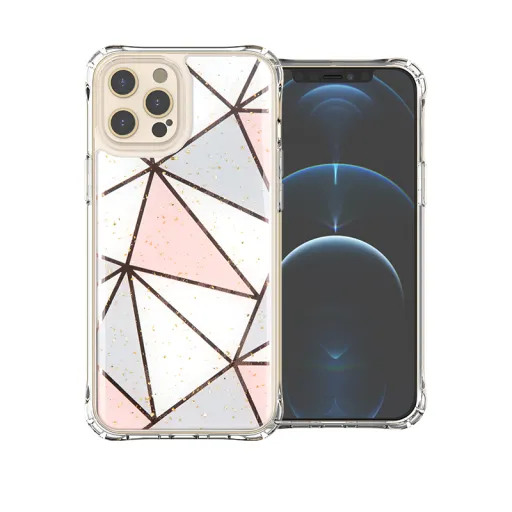 iPhone 12 Pro Max TPU szilikon tok geometriai mintával Alphajack (EPOXY-2)