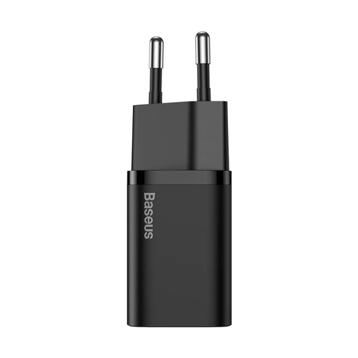 Baseus Super Si 1C Hálózati töltő adapter USB Type-C 25W 3A fekete + 1m kábel (TZCCSUP-L01)