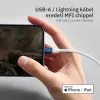 Lightning iPhone kábel 1.5m USB-A fejjel MFi Alphajack (AL15-BW) kék/fehér - 3. kép