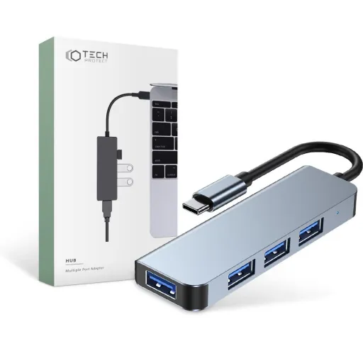 Tech-Protect V1 TYPE-C HUB Adapter 4in1 szürke
