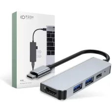Tech-Protect V2 TYPE-C HUB Adapter 4in1 szürke