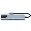 Tech-Protect V3 TYPE-C HUB Adapter 5in1 szürke - 1. kép