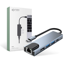 Tech-Protect V3 TYPE-C HUB Adapter 5in1 szürke