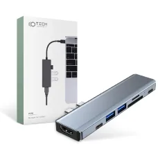 Tech-Protect V5 TYPE-C HUB Adapter 7in1 szürke