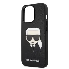 iPhone 13 Pro Karl Lagerfeld Saffiano Head tok fekete (KLHCP13LSAKHBK)