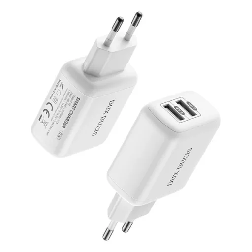 Dux Ducis C10 Hálózati Töltő Adapter 2x USB 12W2.4A Fehér