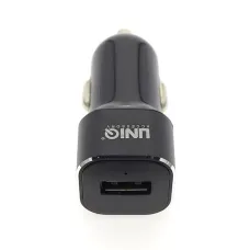 UNiQ autós szivargyújtós töltő MicroUSB kábellel fekete QC 2.4A QC016