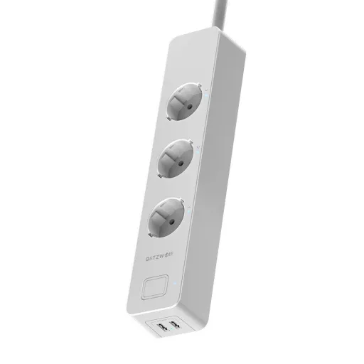 Blitzwolf BW-SHP9 Smart hálózati elosztó, hosszabbító 3x aljzat, 2x USB 2.4A 3300W