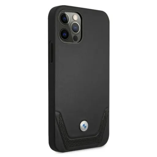 iPhone 12/12 Pro BMW Leather Perforate bőrtok fekete (BMHCP12MRSWPK)