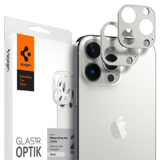 iPhone 13 Pro / 13 Pro Max Spigen Optik.TR 2x kameralencsevédő 9H üveg ezüst (AGL04033)