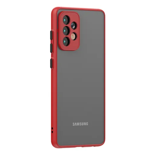 Samsung Galaxy A03s Smoke matt TPU tok piros kerettel Alphajack