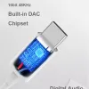 USB Type-C - 3.5mm jack átalakító adapter fehér (DAC chip) TRRS - 2. kép