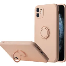 iPhone 11 Vennus szilikon tok hátlapi gyűrűvel világos rózsaszín