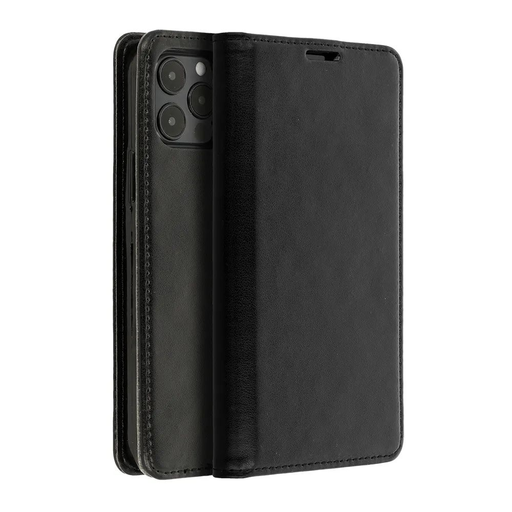 Samsung Galaxy S22+ Plus Magnet Elite Mágneses környezetbarát bőr fliptok fekete Samsung Galaxy S22+ Plus Magnet Elite Mágneses környezetbarát bőr fliptok fekete