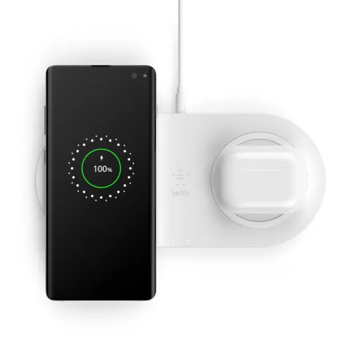 Belkin Boost Charge Dupla Vezeték Nélküli Qi Vezeték nélküli Gyorstöltő 10W, Fehér (WIZ002VFWH)