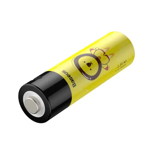 Baseus 2x 1920mAh AA R6 újratölthető elem beépített micro USB töltőporttal fekete és sárga színben (PCWH000211)