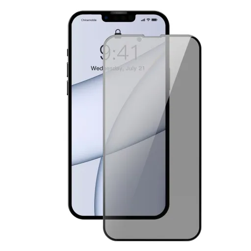 iPhone 13 Pro Max/14 Plus Baseus Anti Spy Full Screen Glass 0,23mm 2x kijelzővédő üvegfólia fekete kerettel (SGQP020501)