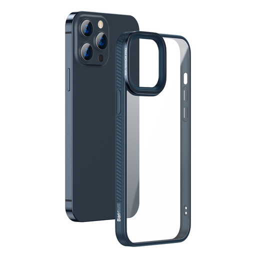 iPhone 13 Pro Max Baseus Crystal kemény tok TPU kerettel kék (ARJT000803) iPhone 13 Pro Max Baseus Crystal kemény tok TPU kerettel kék (ARJT000803)