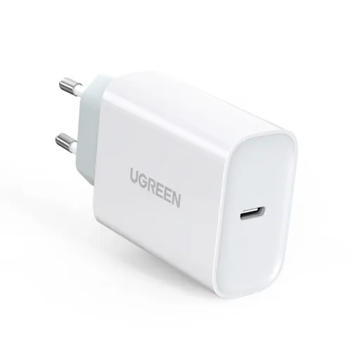 Ugreen univerzális hálózati gyorstöltő USB Type-C aljzattal 30W PD QC 4.0 fehér (70161)