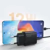 Joyroom fali töltő adapter gyorstöltéssel 2x USB 2,4A fekete (L-2A123) - 3. kép