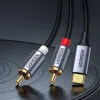 Ugreen USB Type-C  - 2RCA audio kábel 1.5m szürke (20193 CM451) - 1. kép