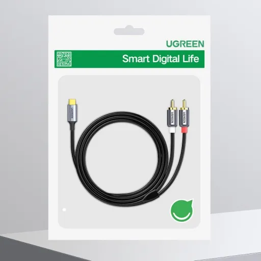 Ugreen USB Type-C  - 2RCA audio kábel 1.5m szürke (20193 CM451)