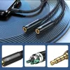 Joyroom fejhallgató elosztó audiokábel AUX 3.5mm-es mini jack - 2x 3.5mm-es mini jack 0.2m fekete (SY-A04) - 2. kép